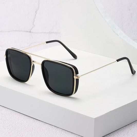 Fashion Sunglasses European and American Metal Small Square Frame Korean Version Glasses Retro Square Sunglasses UV Protection